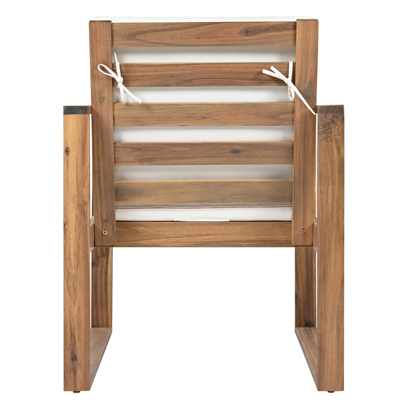 Ensemble de table et chaises de patio, Teck clair