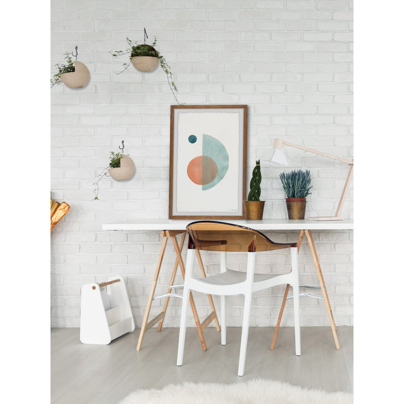 Blue Over Orange - Single Picture Frame Painting, 91 cm H x 61 cm W x 3.81cm D