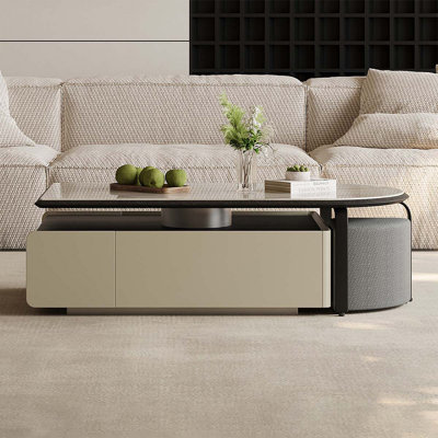 Image de la table basse en bois massif et manufacturé