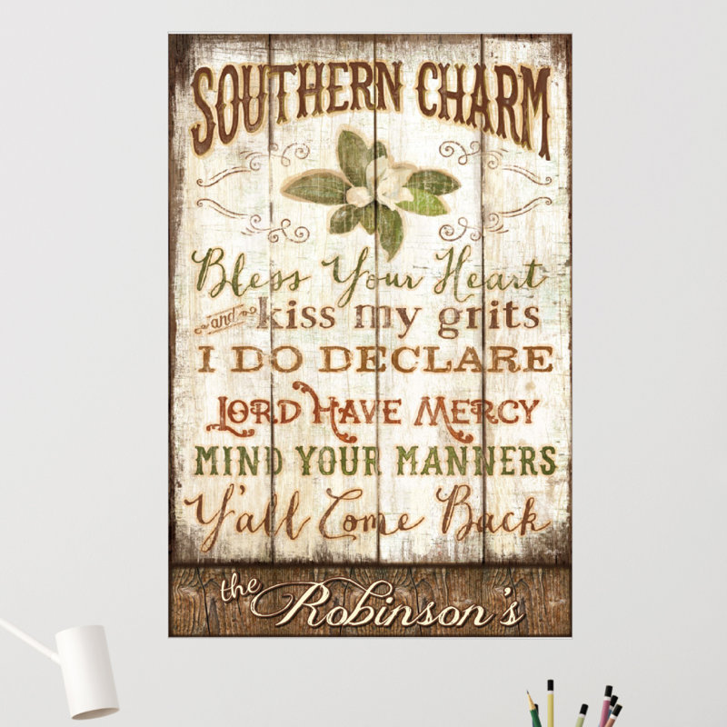Décalcomanie murale personnalisée southern charme, Oui