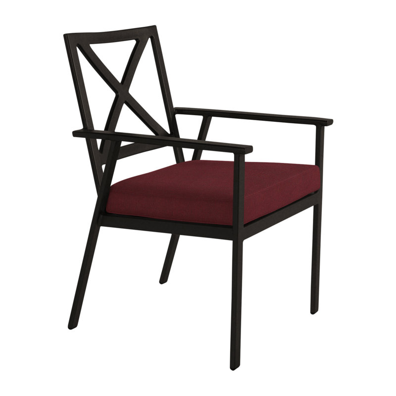 Marin Outdoor Dining Armchair, Carbon Black, Sash Denim