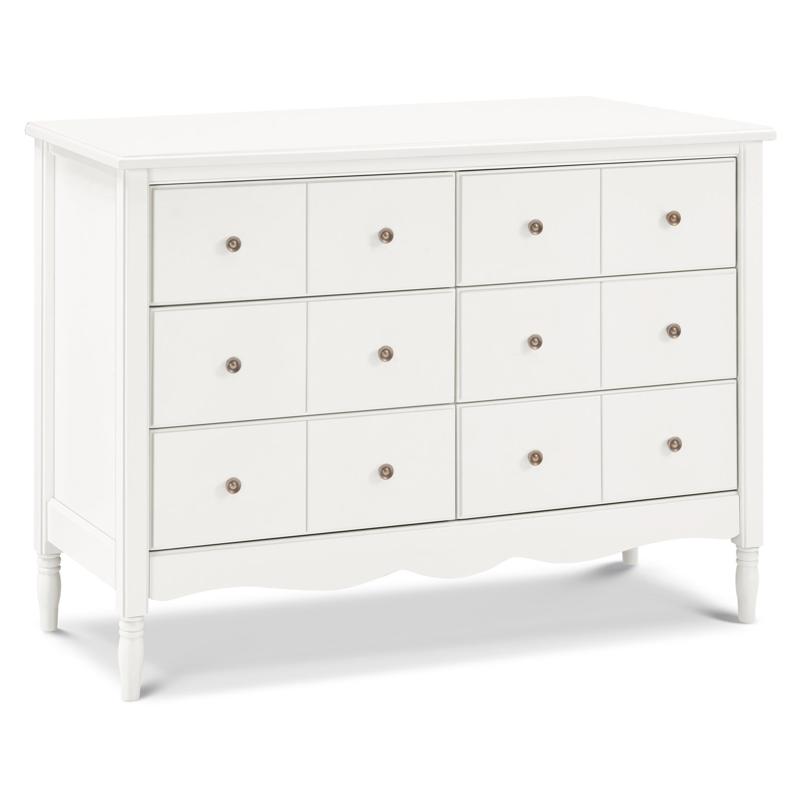 Liberty 6 Drawer 48" W Double Dresser, Warm White