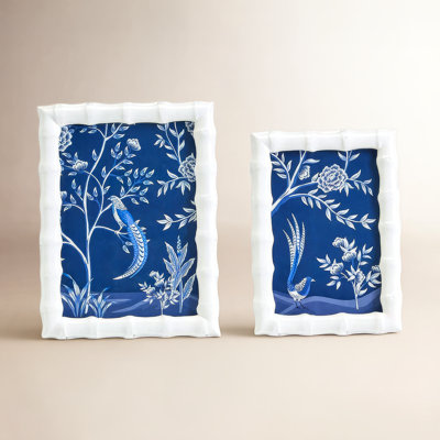 Aviary Set Of 2 High Gloss Faux Bamboo Photo Frame