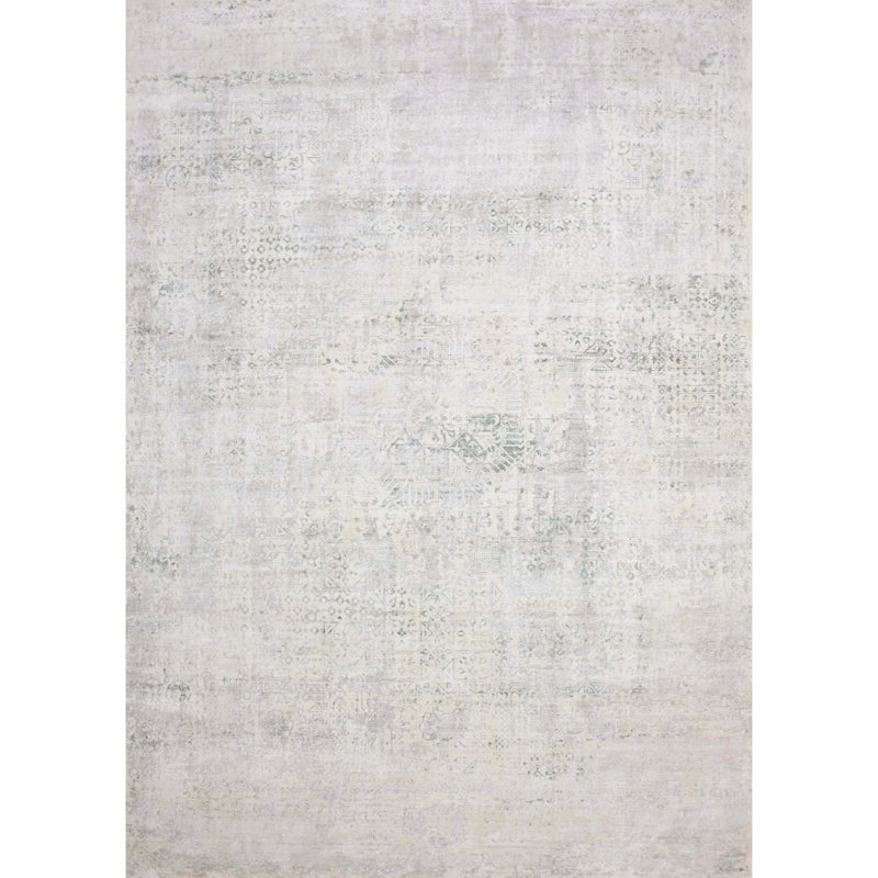 Handmade Silk and Wool Area Rug, Rectangle 10' x 14'