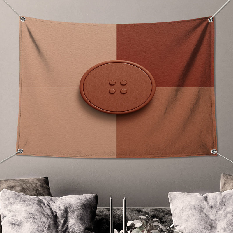 Tapisserie murale texturée à boutons - Décoration murale boutons, 104 po H x 88 po avec 4 œillets
