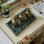 Plateau de meuble-lavabo en marbre naturel, organisateur en pierre de luxe pour comptoirs de salle de bain et de cuisine | Porte-bijoux, parfum, distributeur de savon | Décoration solide en résine avec veines uniques