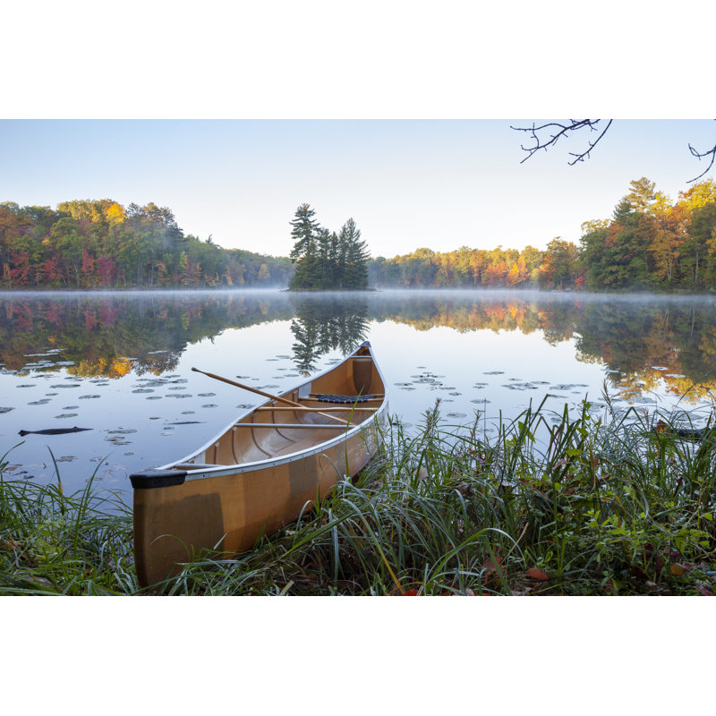 Canoe On The Shore by Willard - Wrapped Canvas Print, 20cm H x 30cm W x 3.8cm D