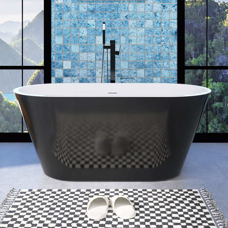 Baignoire de trempage autoportante en acrylique 59 po. X 29,13 po.
