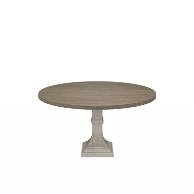 Table de salle à manger ronde blanche et grise Tannen