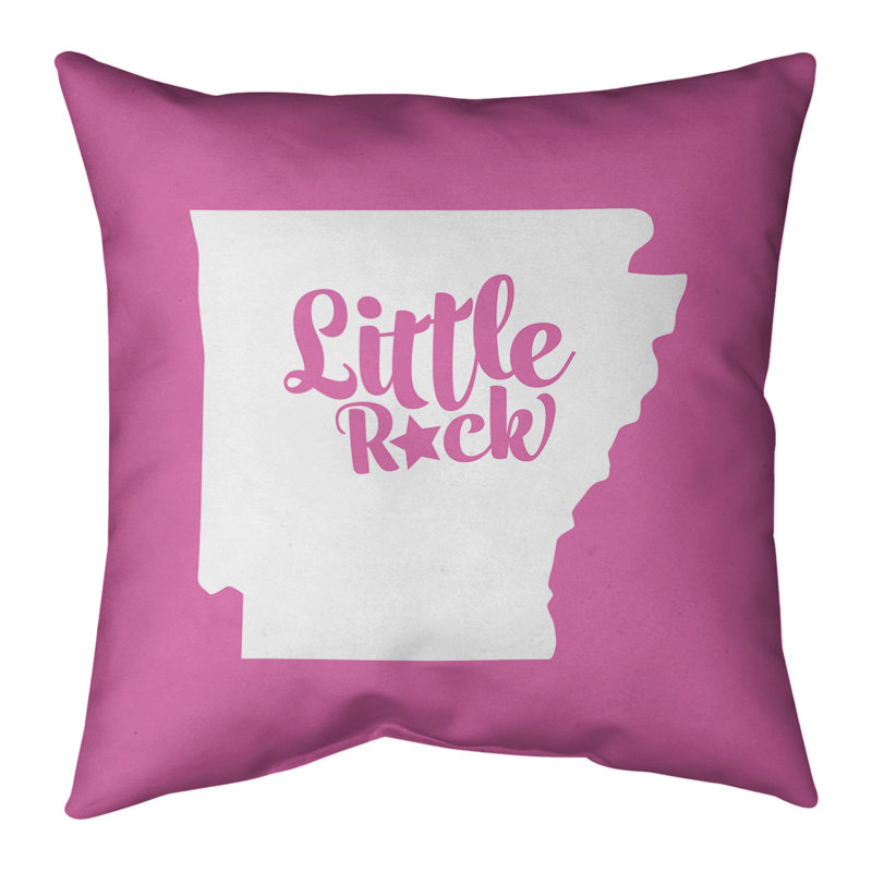 Housse de coussin carré en lin, Little Rock, 14 po x 14 po, Rose