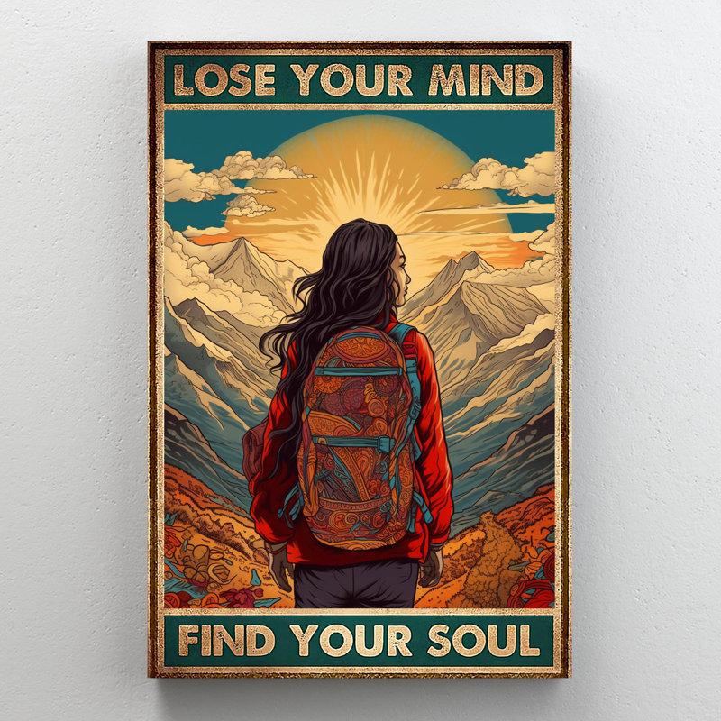 Randonnée pédestre «Lose Your Mind» - 1 pièce, impression rectangulaire sur toile tendue, L 24 po x H 36 po