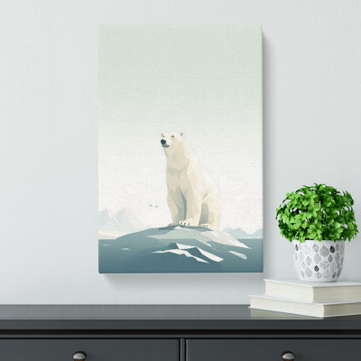 Polar Bear Minimalism - Wrapped Canvas