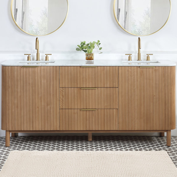 Joss & Main Nova 72" Marble Top Double Sink Bathroom Vanity & Reviews ...