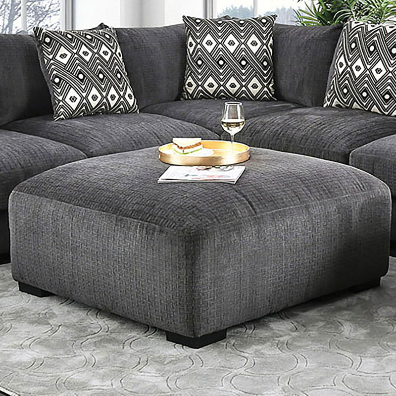 Repose-pieds contemporain l 42,6 po, gris