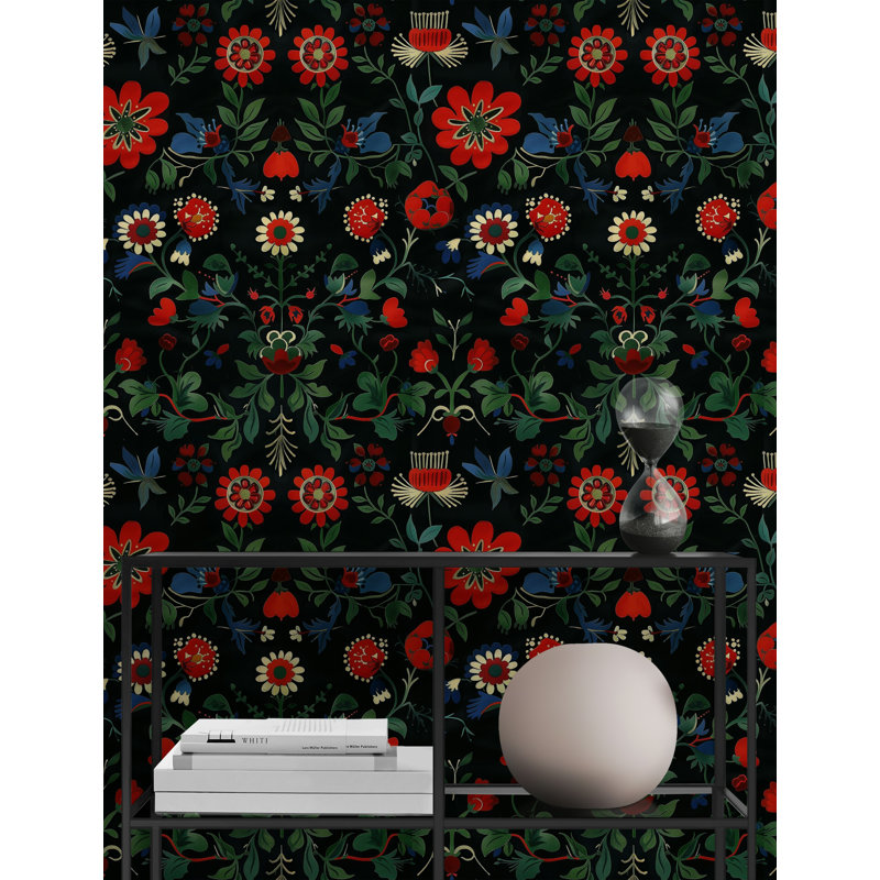 Vibrant Floral Wallpaper Bryelle Peel & Stick Roll Botanical Design
