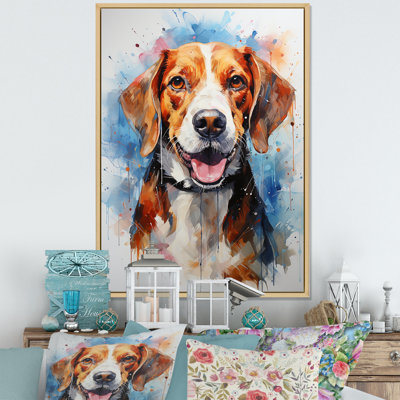 Beagle Dog Canvas Wall Art, Cute Pet Animal Print - Beagle Bliss III