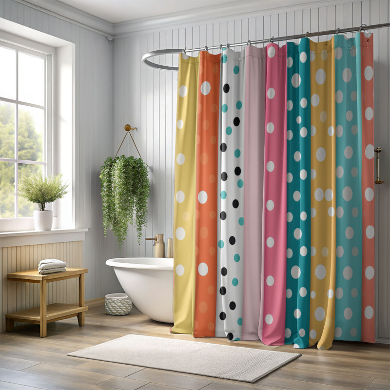 Spots Elements - Rideau de douche Premium, H 74 po x l 71 po
