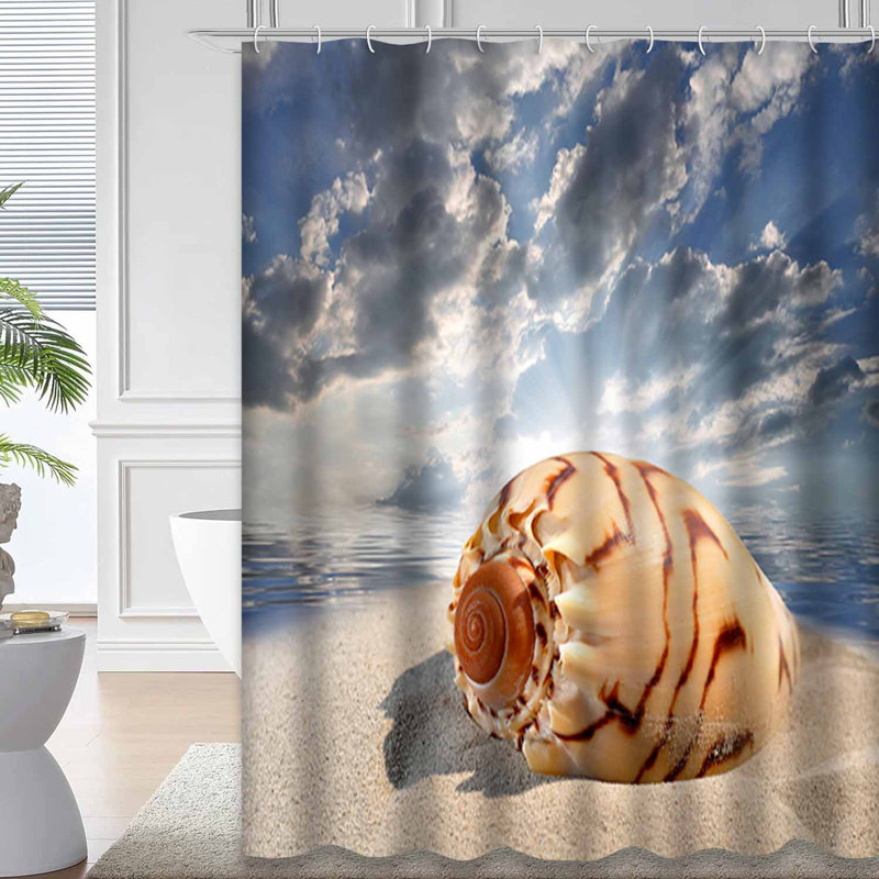 Rideau de douche Conch Shell Beach, L 72 po x l 84 po