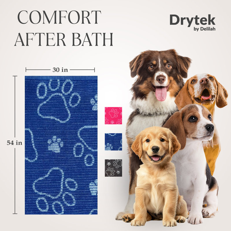Drytek High Performance Pet Towel (1 pack)- 30" X 54"-Pink, Navy