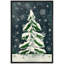 Moody, vert foncé, sapin de Noël, paysage d'hiver, décor de vacances, impression sur toile encadrée-107118544-107118546