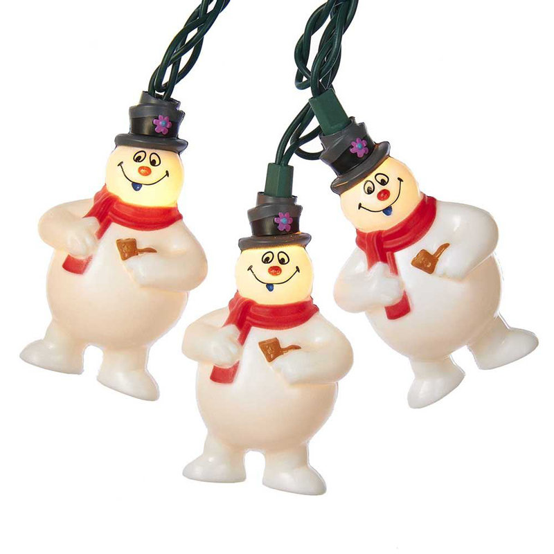 Ensemble d'éclairage intérieur / extérieur UL 10 lumières Frosty the Snowman Kurt Adler, 9 pi