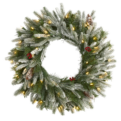 Faux Lighted 24'' Wreath
