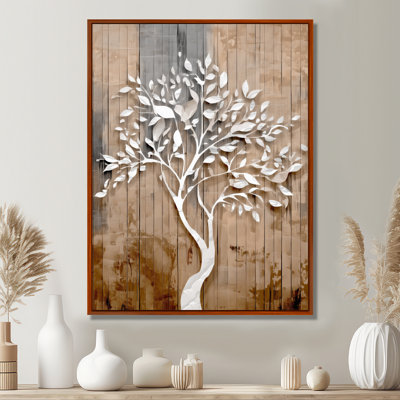 White Tree Of Life On Wood - Tree Of Life Wall Art, White Spiritual Canvas Print