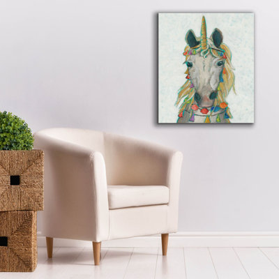 "Epic Graffiti" Fiesta Unicorn 1 "par Chariklia Zarris, art mural sur toile, 26 po x 30 po