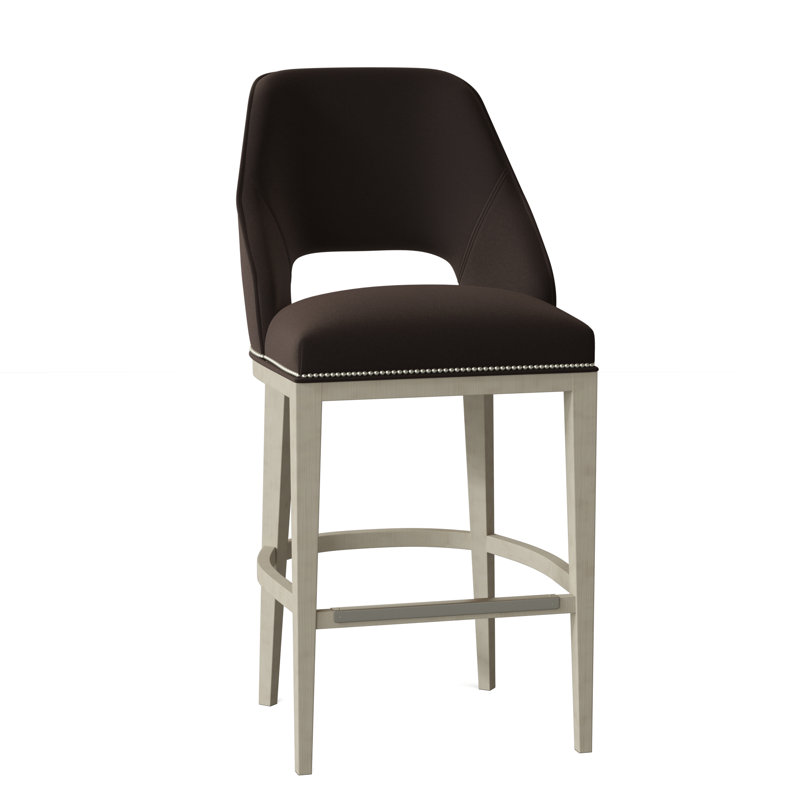 Darien Upholstered Stool, Almond Buff, 9930 Driftwood, Bar Stool (30.5" Seat Height)
