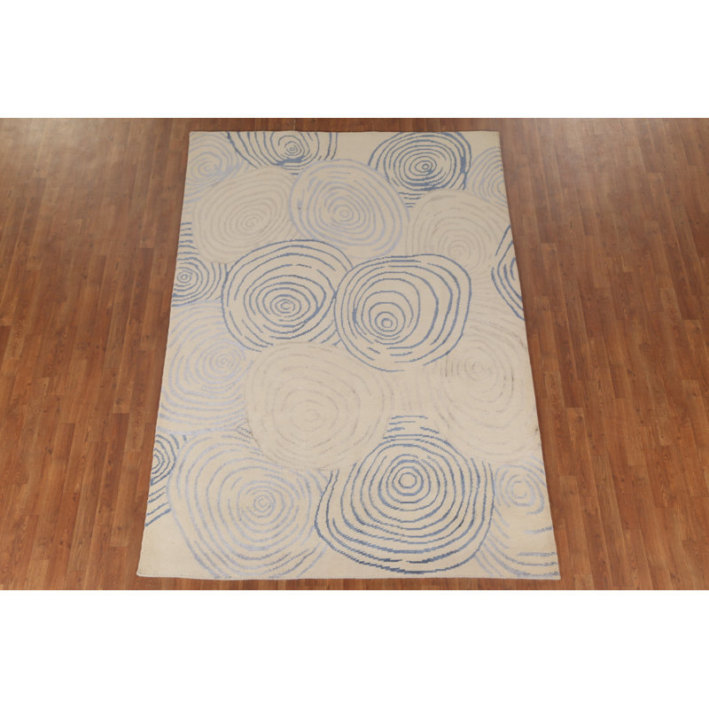 Modern Handmade Abstract Area Rug 6x8