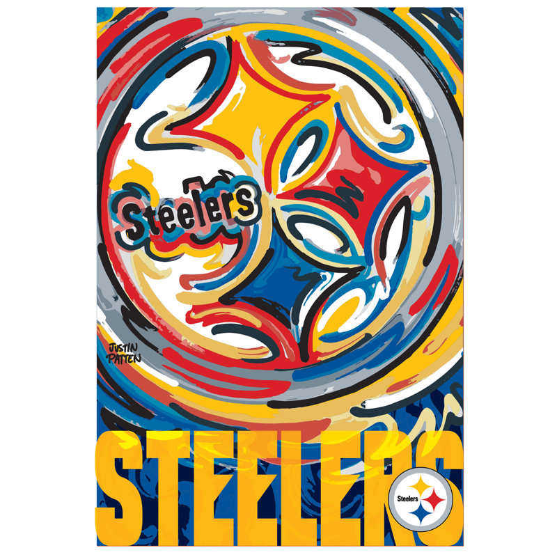 Drapeau de maison en polyester Daygn 0,2 x 43 po, Steelers de Pittsburgh