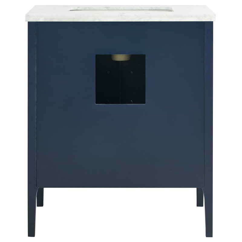Province 30" Freestanding Standard Single Bathroom Vanity with Top, Navy, Gold