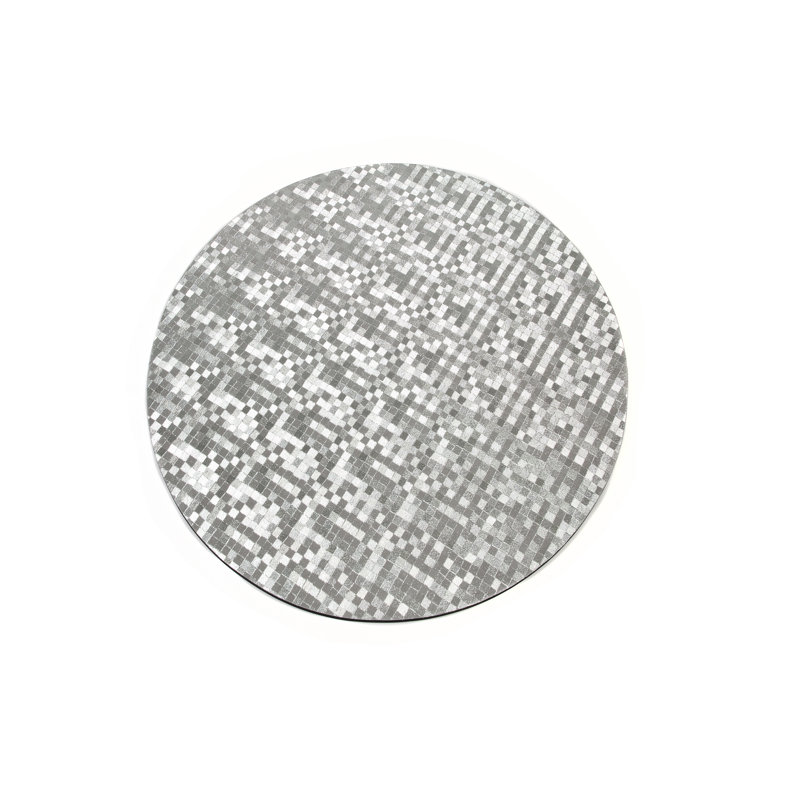 Circular Dots Hard Placemat, Silver