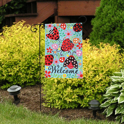 Drapeau de jardin à motif coccinelles