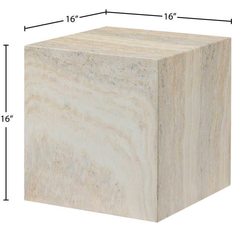 Table de bout intérieure / extérieure en béton fini Piazza Geffrey, Travertin