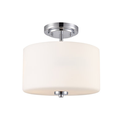 Alfred 22" 2-Light Semi-Flush Mount - Chrome