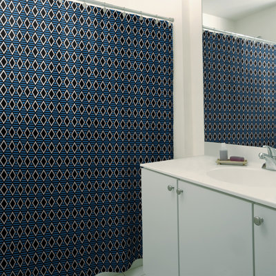 Rideau de douche simple hexagonal classique