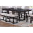 Transitional Rustic Trestle Dining Table Pc Wooden Solid Wood Wooden Dining Tablerectangular Black Table