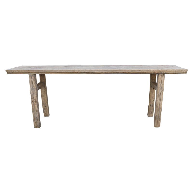 95'' Weathered Wash Solid Wood Console Table with Storage