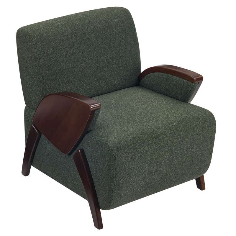 Fauteuil d'appoint rembourré moderne de 27 po de largeur, fauteuil en bois massif (ensemble de 2), Vert