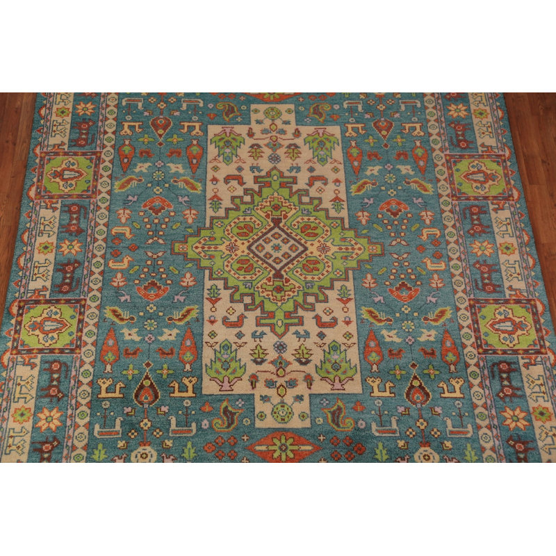 Tapis tribal animaux en laine Kazak 8 x 10
