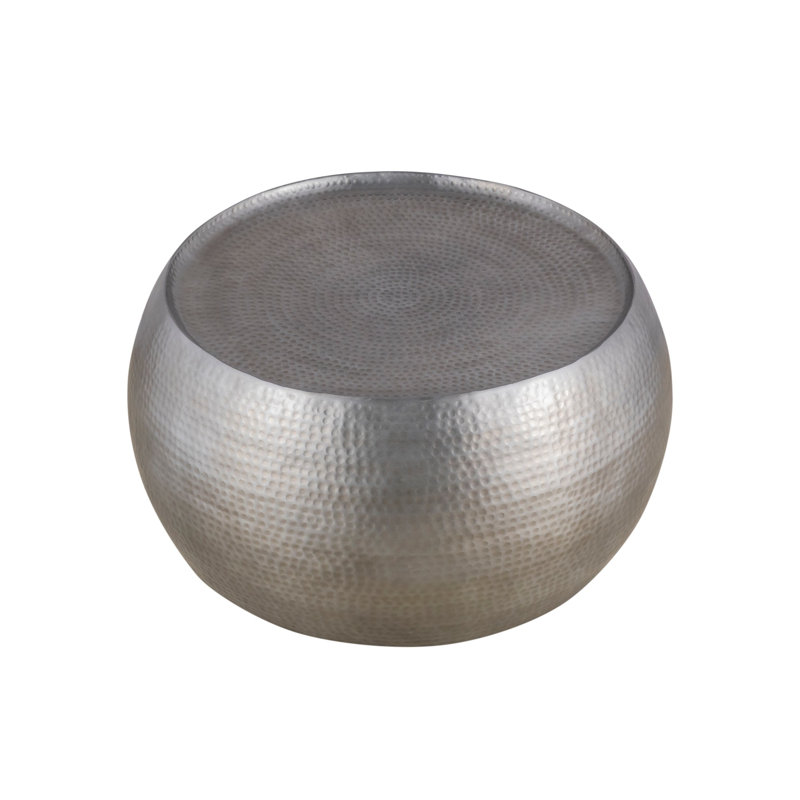 Table basse ronde contemporaine en aluminium, table de ferme pour la maison, Argent argent