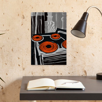 Orange Stovetop Spirals 1 Piece Wrapped Canvas Wall Art