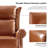 Hayliee Traditional Waxed Leather Manual Swivel Glider Recliner with Nailheads-101319315