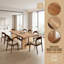 Grande table de salle à manger rectangulaire en bois massif avec 9 chaises-137537076