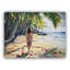 «Tropical Beach Stroll», aquarelle sur toile côtière-1279792388