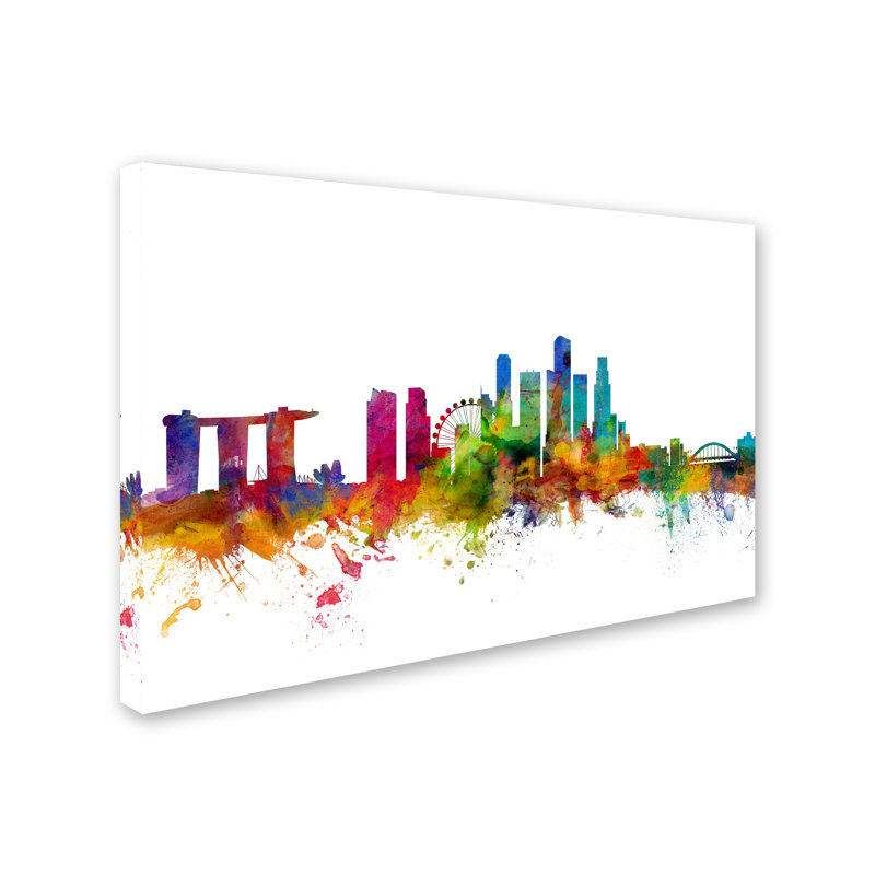 « singapour horizon », impression sur toile tendue, H 22 po x l 32 po x P 2 po