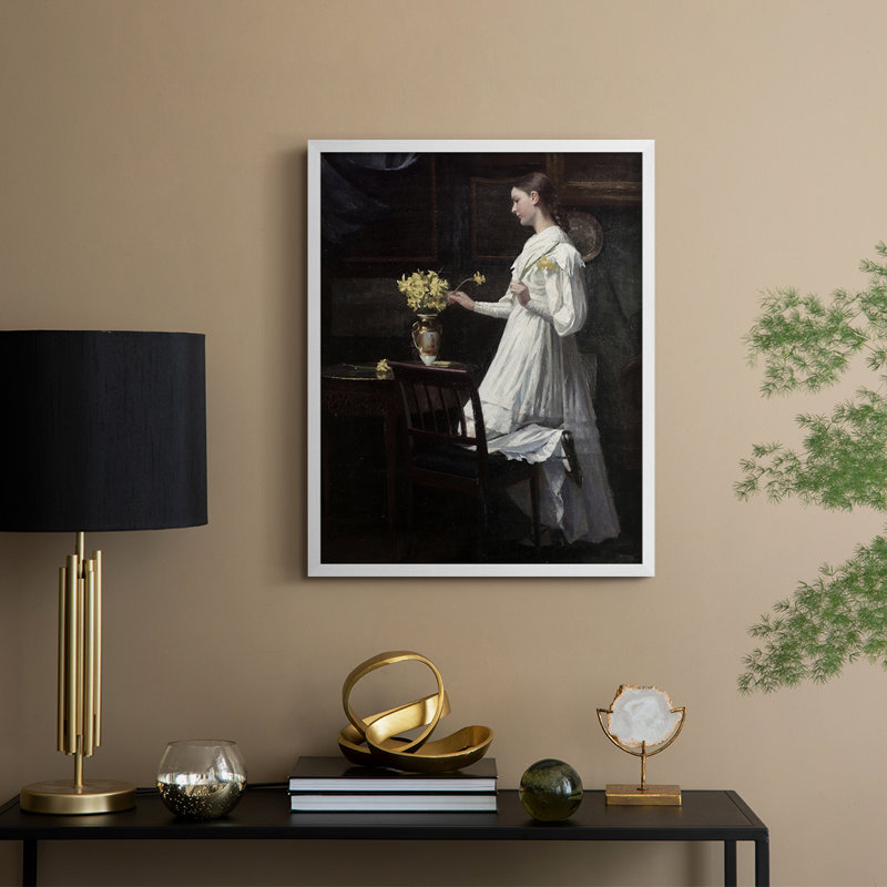 Reproduction encadrée vintage XXIX - bois massif, Blanc