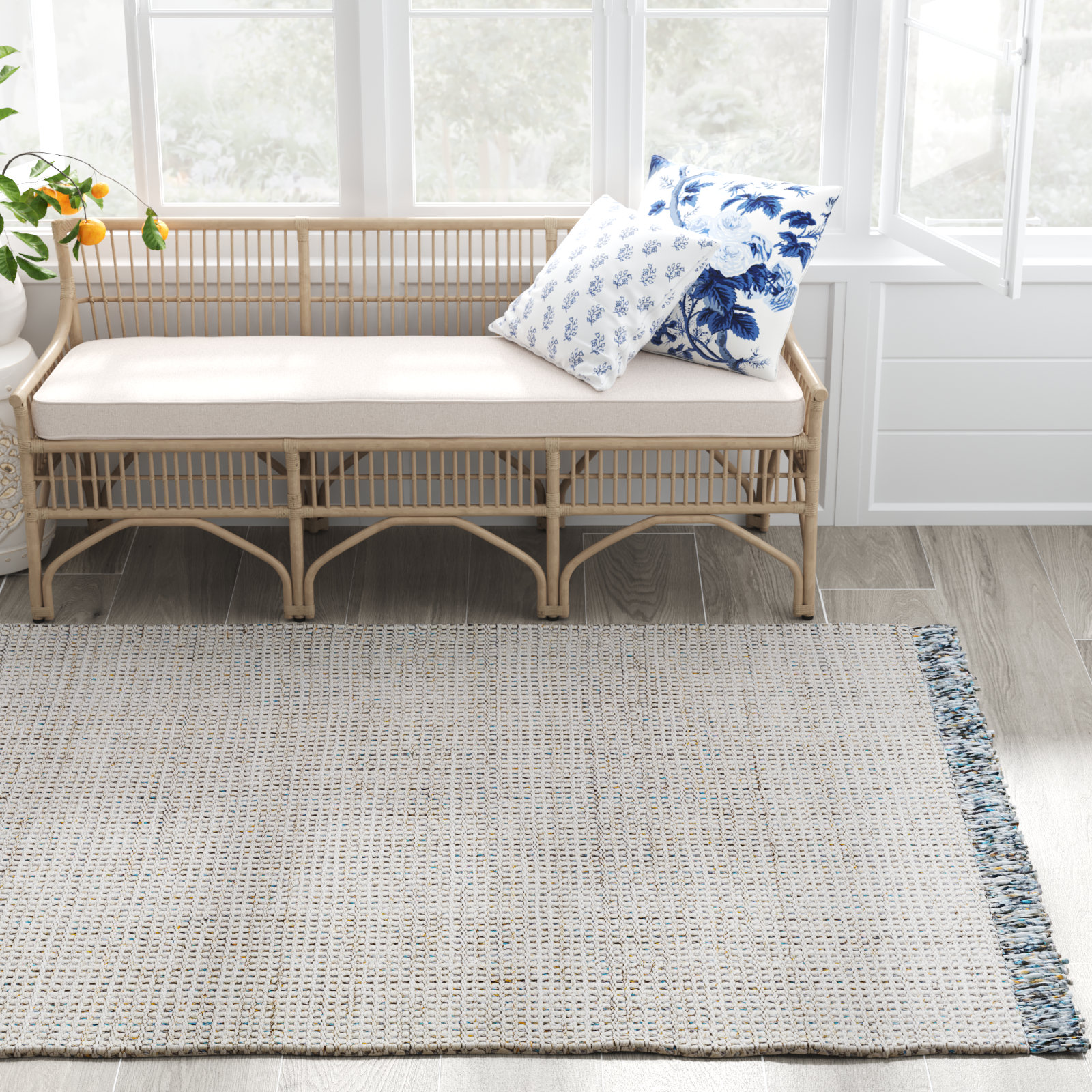 Viewcrest Hand-Woven Geometric Rug, Rectangle 5' x 7'6"