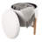 Lavish Home Round Storage Ottoman, White-1634515400